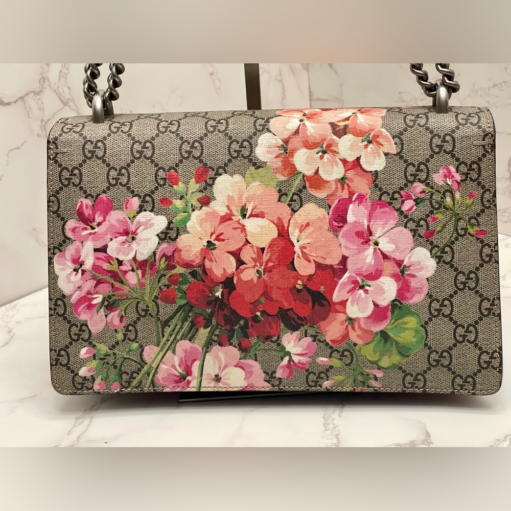GUCCI GG Supreme Monogram Blooms Dionysus Shoulder Bag - Picture 5 of 16